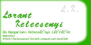 lorant kelecsenyi business card